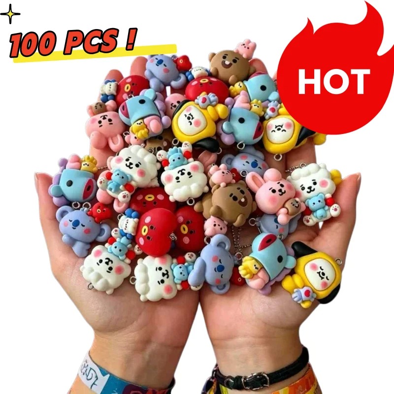 Crafting Resin - 7 шт. смоляных мультяшных шармов BT21